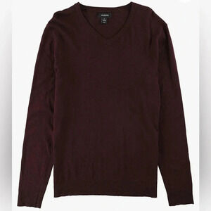 NWT Alfani Men’s VNeck Sweater Luxury Touch Lightweight HeatherMaroon Size L